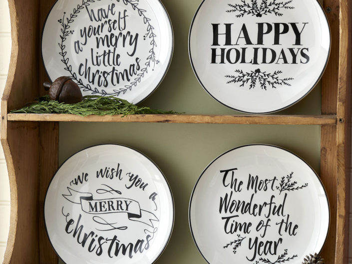 Holiday Wishes Salad Plate Set