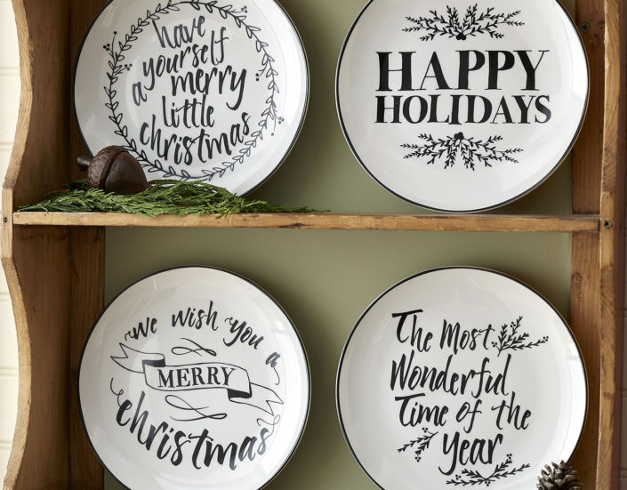 Holiday Wishes Salad Plate Set